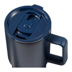 Navy Summit 18 oz Vacuum Insulated Mug with Straw shown from above