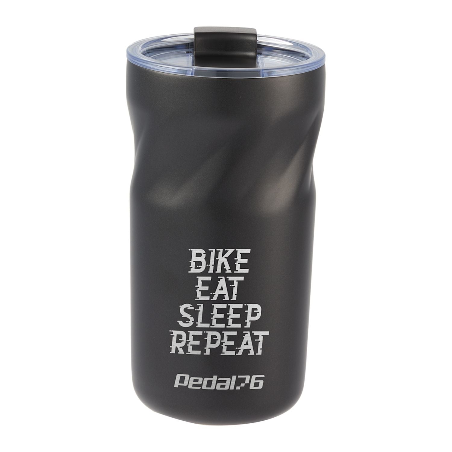 Black Thalia 16 oz Vacuum Insulated Tumbler with a custom logo