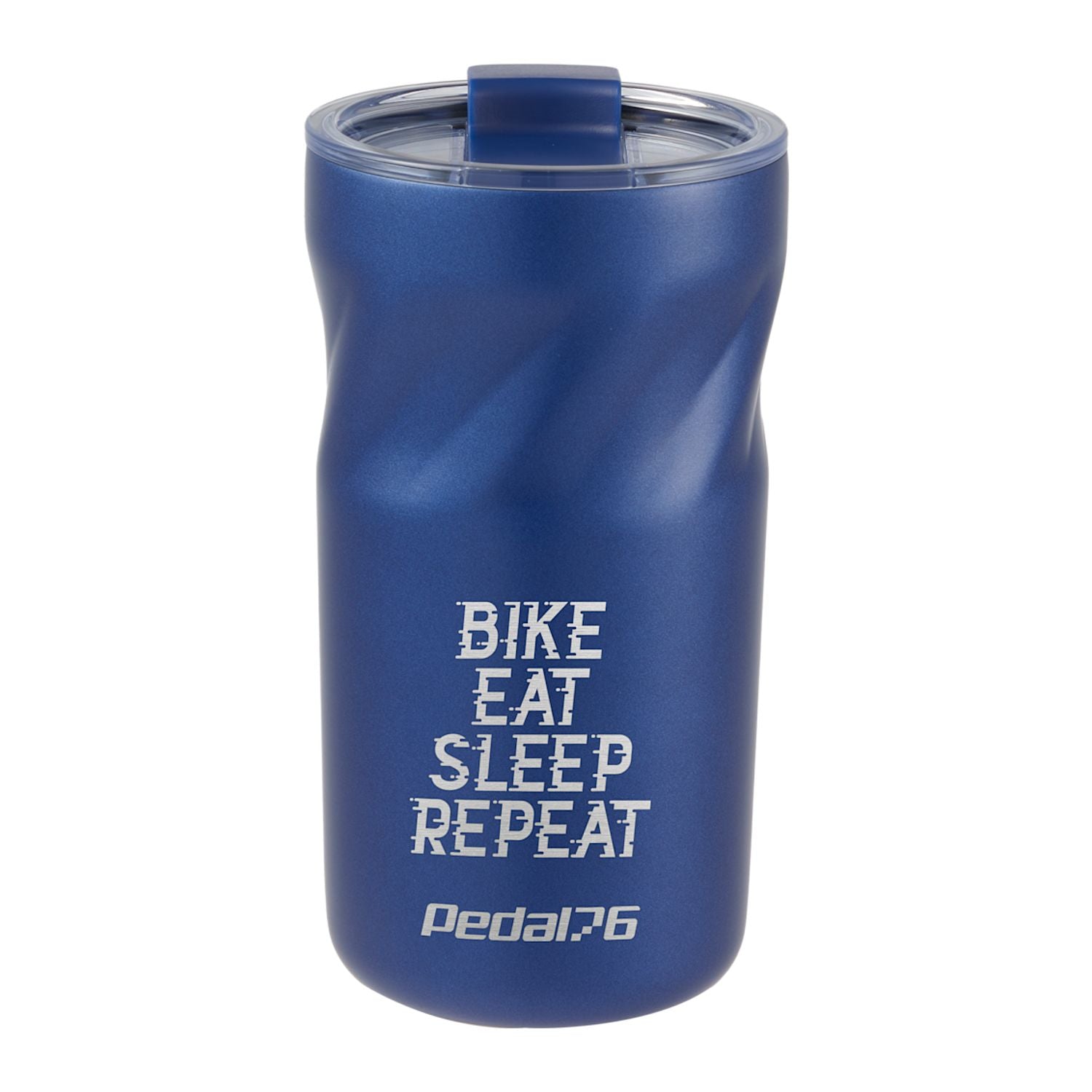 Navy Thalia 16 oz Vacuum Insulated Tumbler with a custom logo