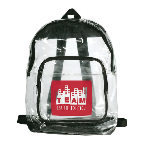 Black Rally Event Friendly Clear Backpack
