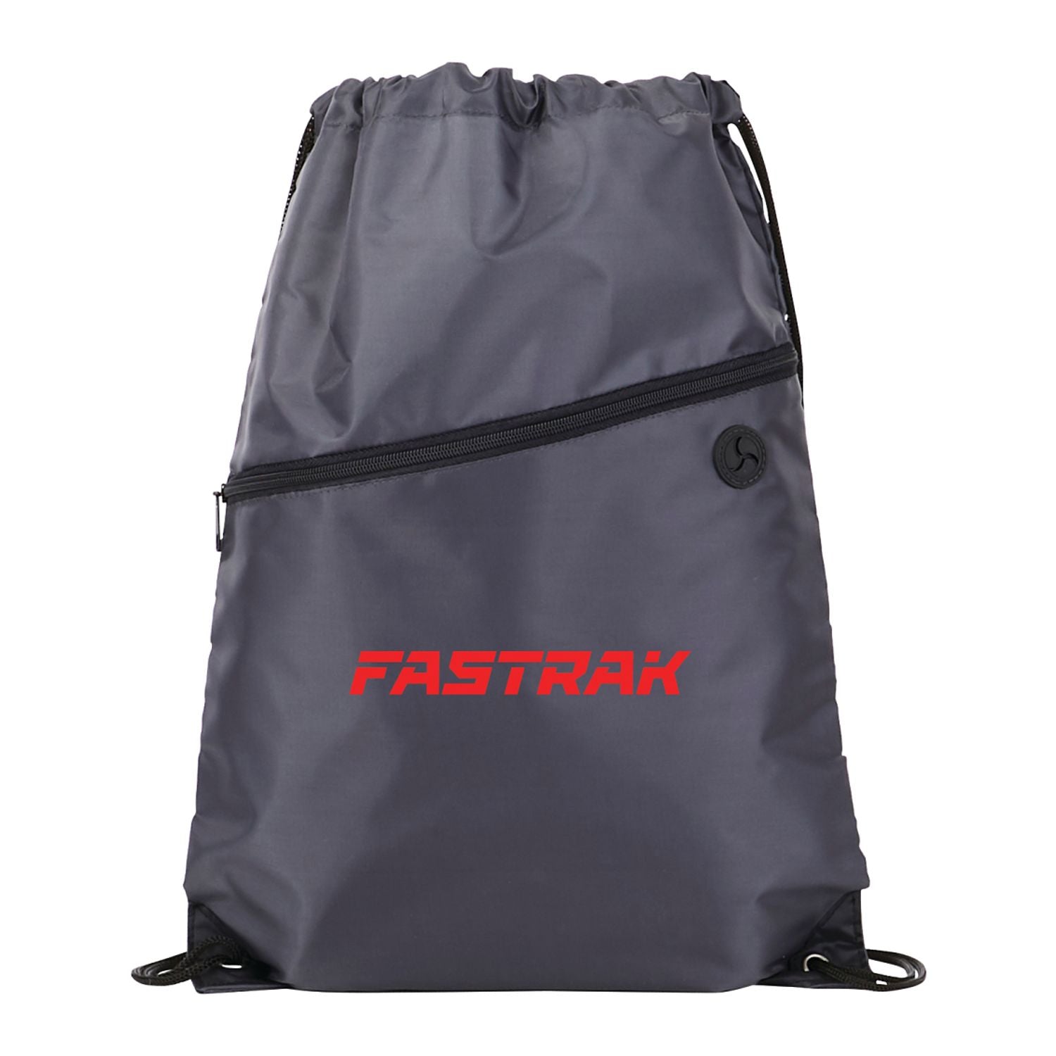 Robin Drawstring Polyester Bag with Front Zipper Pocket