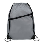 Robin Drawstring Polyester Bag with Front Zipper Pocket