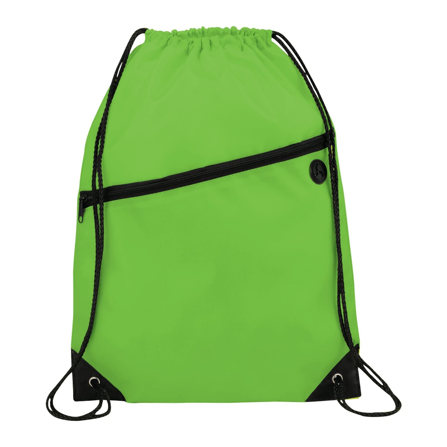 Robin Drawstring Polyester Bag with Front Zipper Pocket
