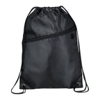 Robin Drawstring Polyester Bag with Front Zipper Pocket