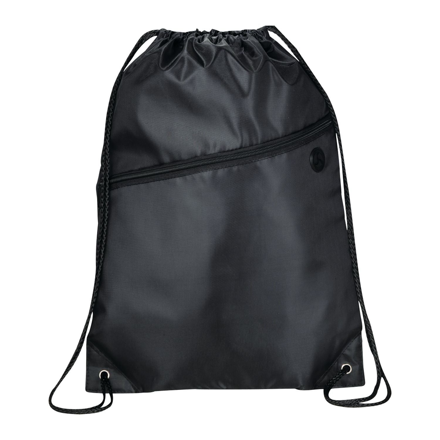Robin Drawstring Polyester Bag with Front Zipper Pocket