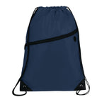 Robin Drawstring Polyester Bag with Front Zipper Pocket