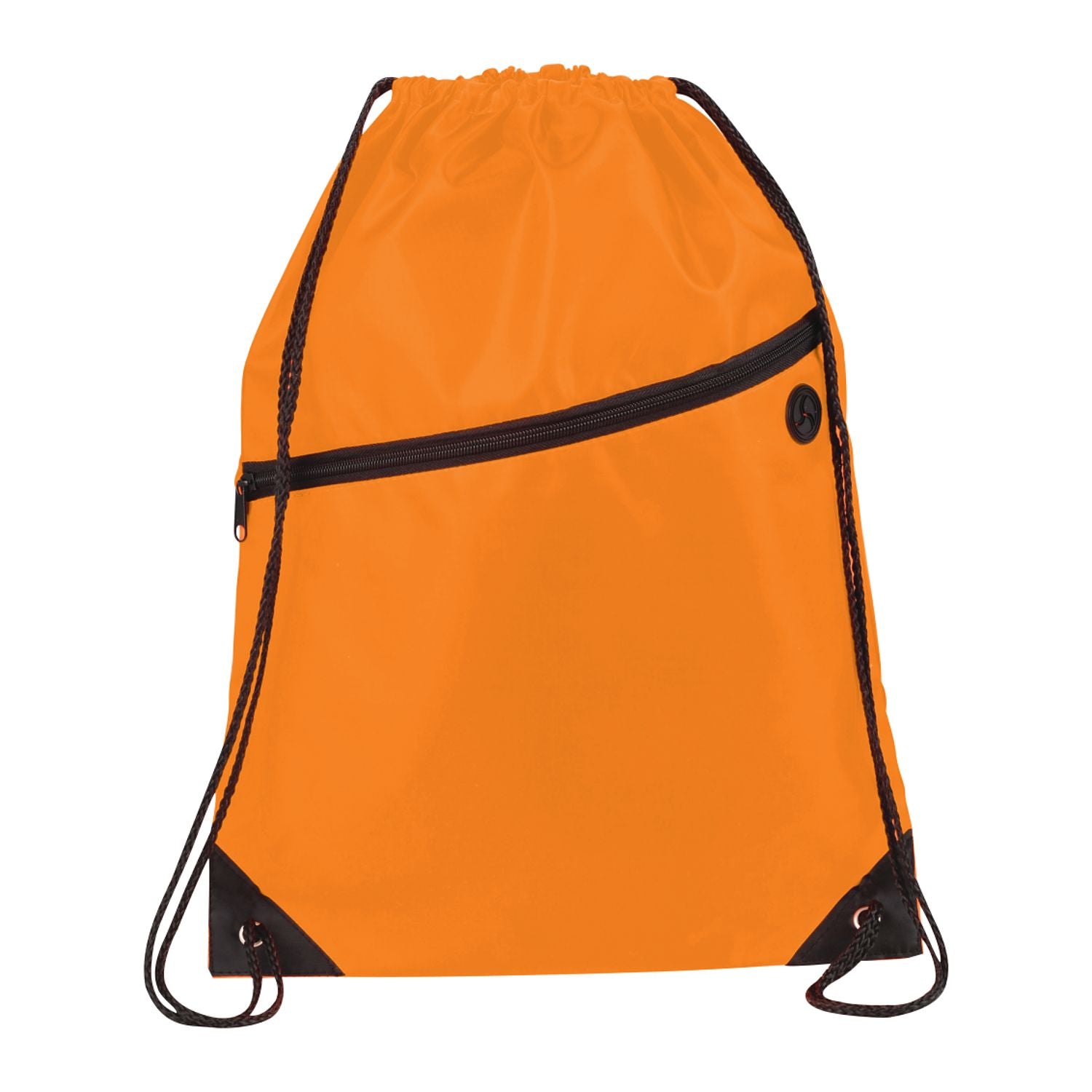 Robin Drawstring Polyester Bag with Front Zipper Pocket