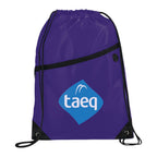 Robin Drawstring Polyester Bag with Front Zipper Pocket