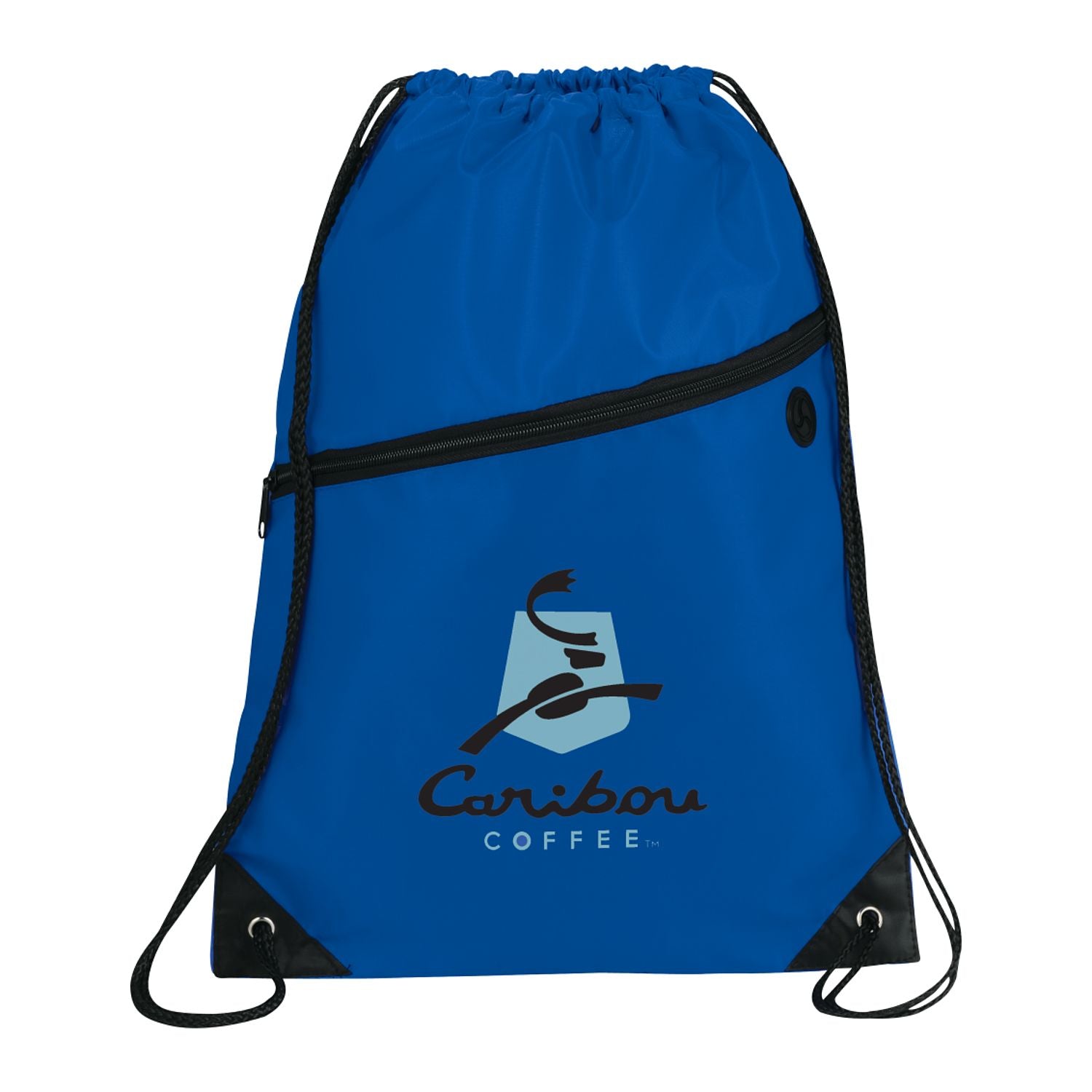 Robin Drawstring Polyester Bag with Front Zipper Pocket