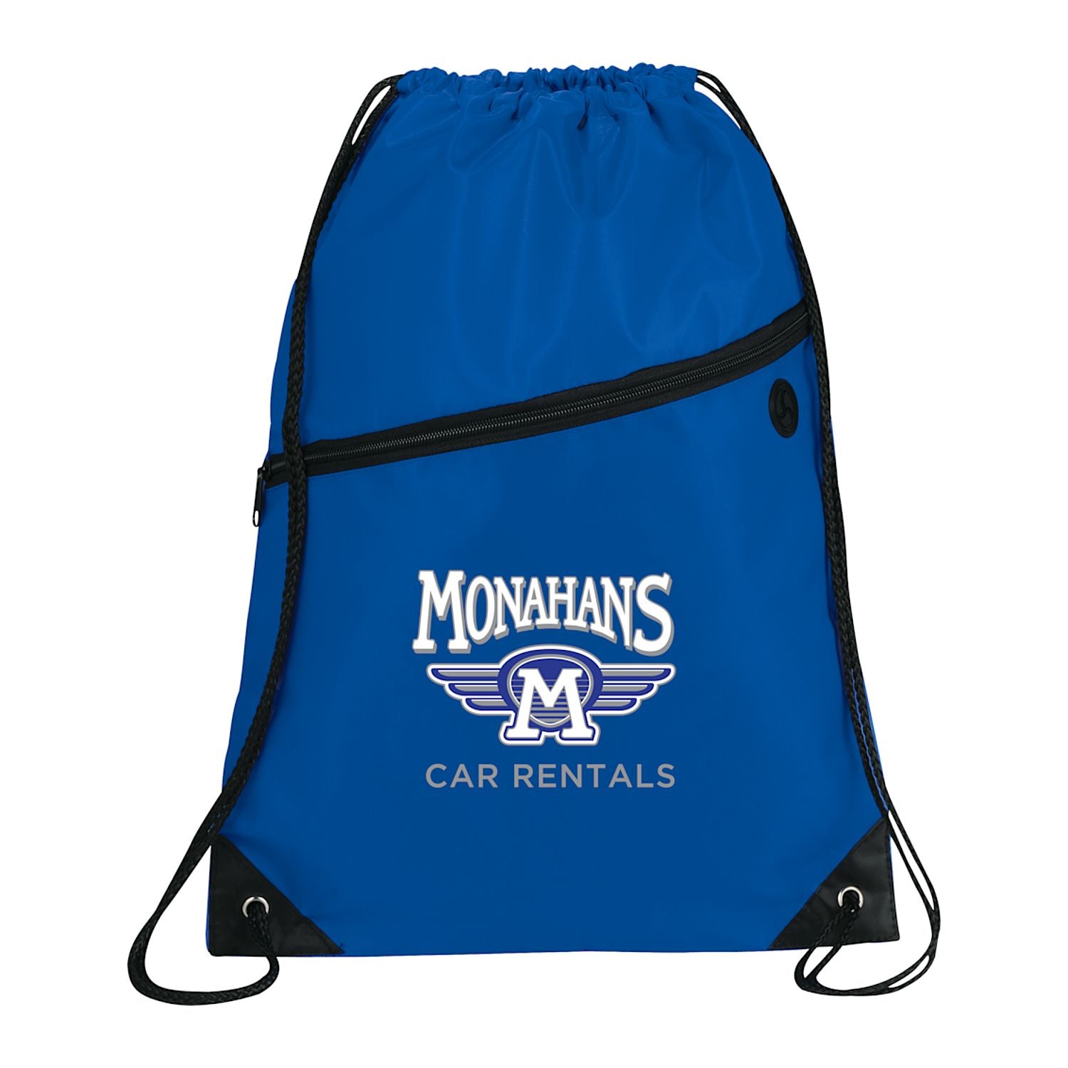 Robin Drawstring Polyester Bag with Front Zipper Pocket