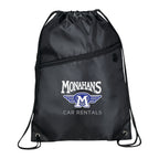 Robin Drawstring Polyester Bag with Front Zipper Pocket