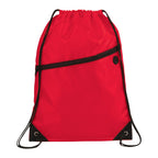 Robin Drawstring Polyester Bag with Front Zipper Pocket