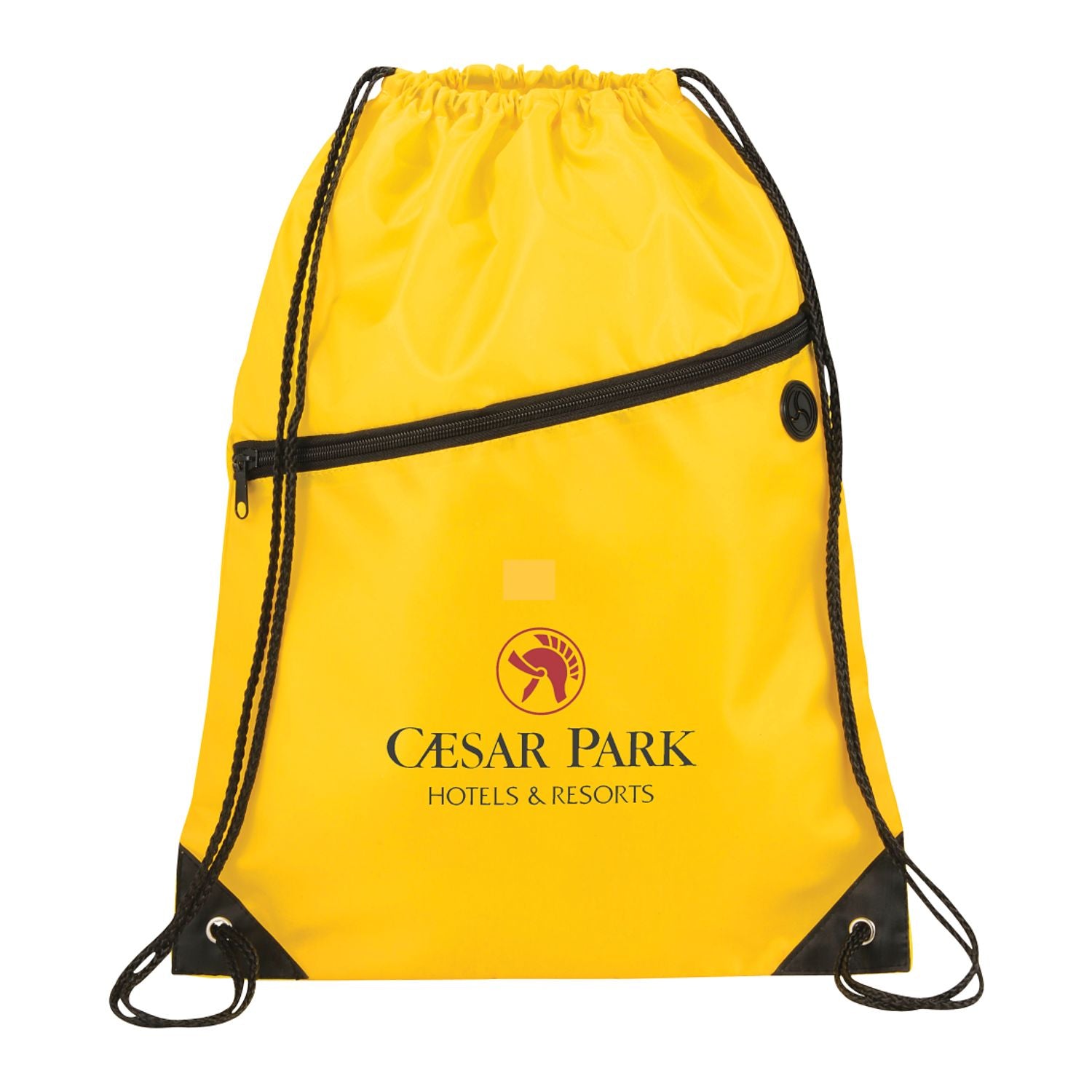 Robin Drawstring Polyester Bag with Front Zipper Pocket