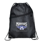 Robin Drawstring Polyester Bag with Front Zipper Pocket