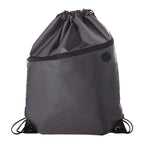 Robin Drawstring Polyester Bag with Front Zipper Pocket