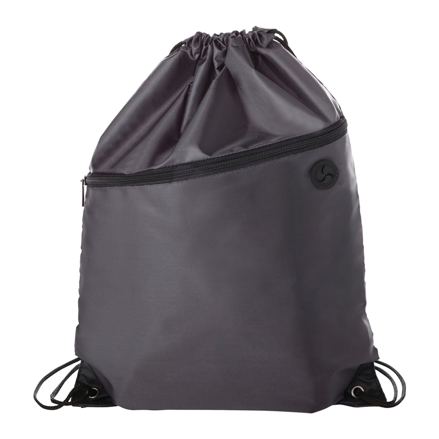 Robin Drawstring Polyester Bag with Front Zipper Pocket