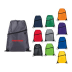 Robin Drawstring Polyester Bag with Front Zipper Pocket