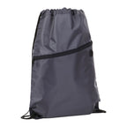 Robin Drawstring Polyester Bag with Front Zipper Pocket