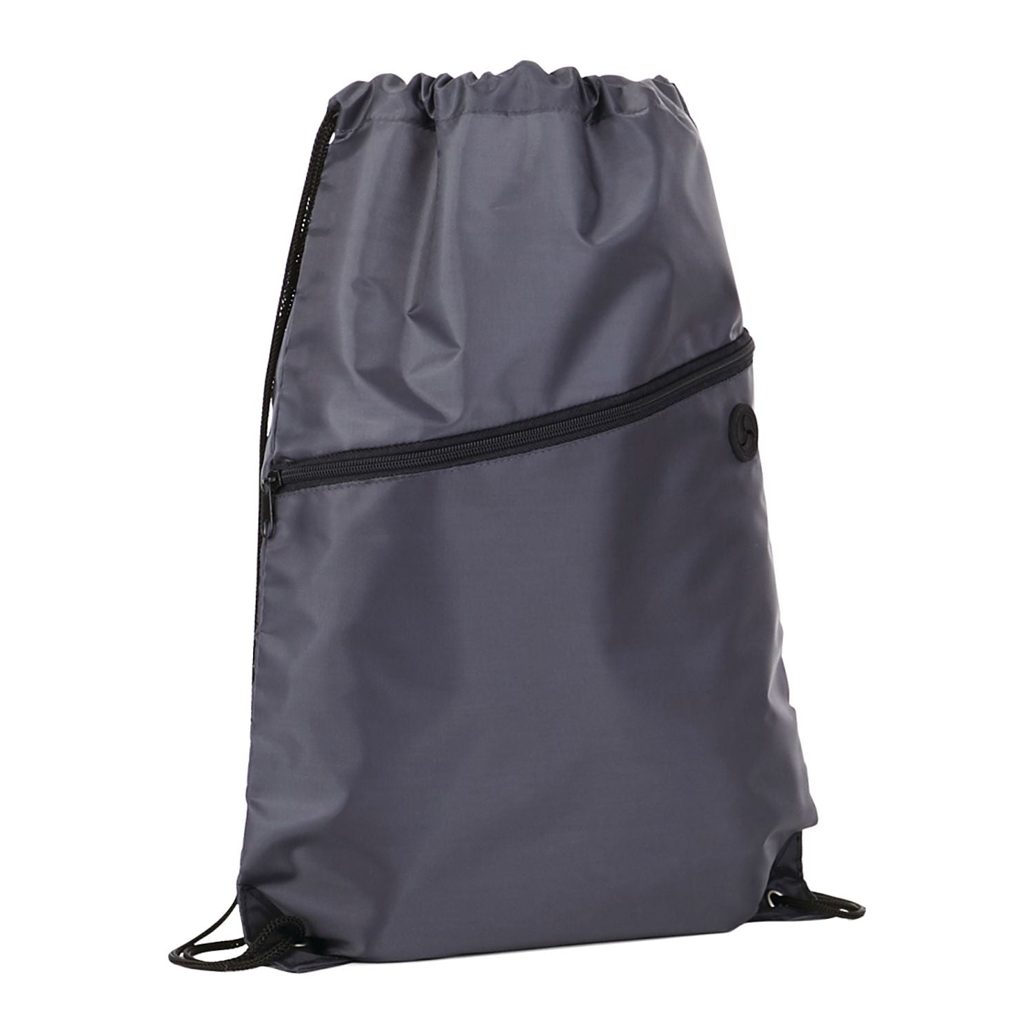 Robin Drawstring Polyester Bag with Front Zipper Pocket