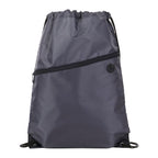 Robin Drawstring Polyester Bag with Front Zipper Pocket