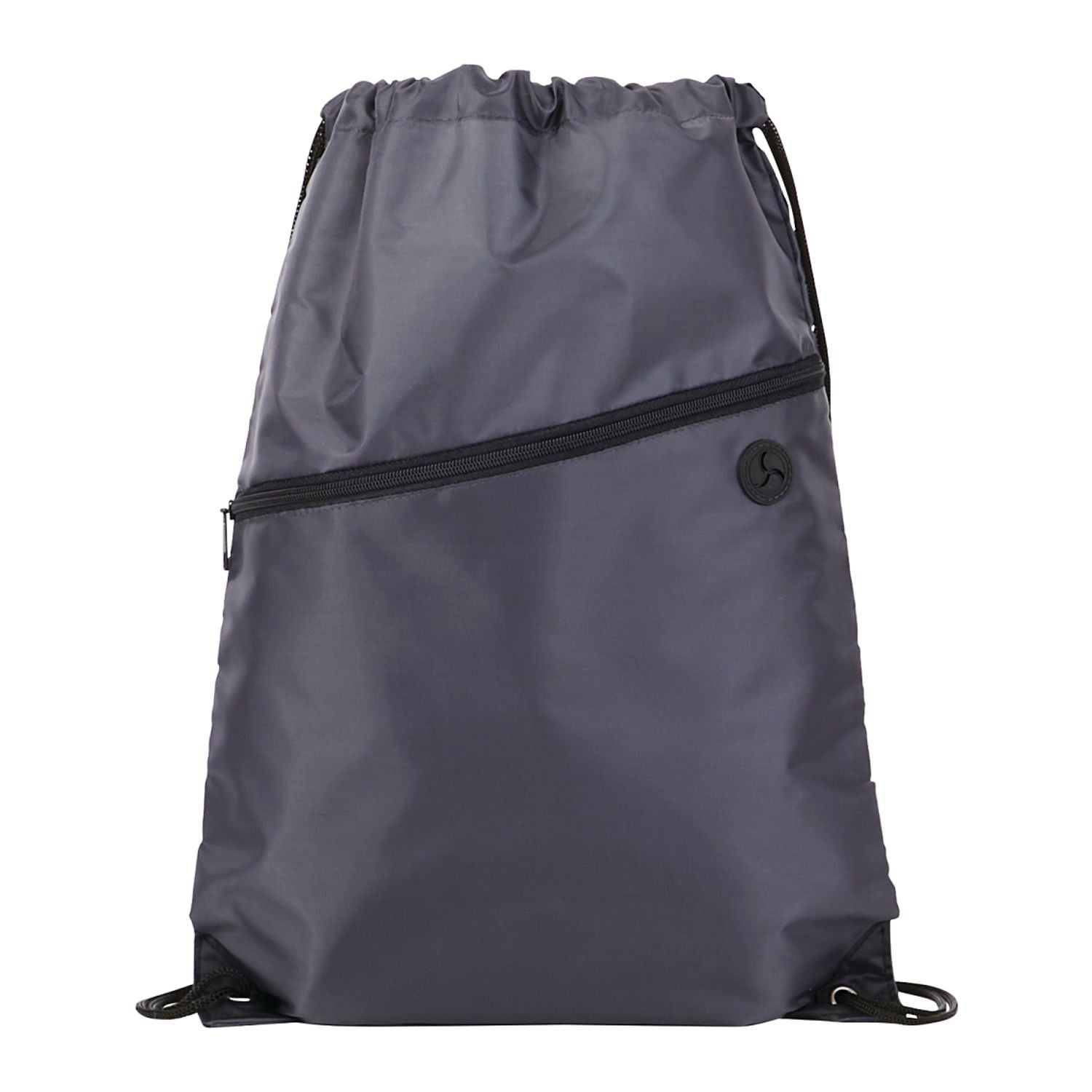 Robin Drawstring Polyester Bag with Front Zipper Pocket