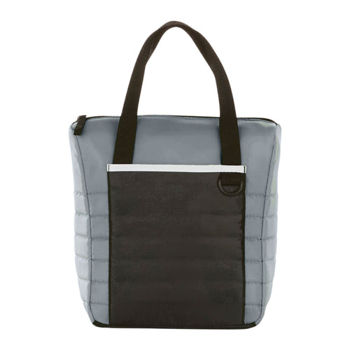 Gray Quilted 12-Can Lunch Cooler