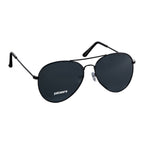 Black Stunkel Recycled Aviator Sunglasses shown with a custom logo