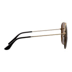 Gold Stunkel Recycled Aviator Sunglasses shown from the side