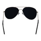 Silver Stunkel Recycled Aviator Sunglasses shown from behind