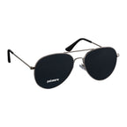 Silver Stunkel Recycled Aviator Sunglasses shown with a custom logo