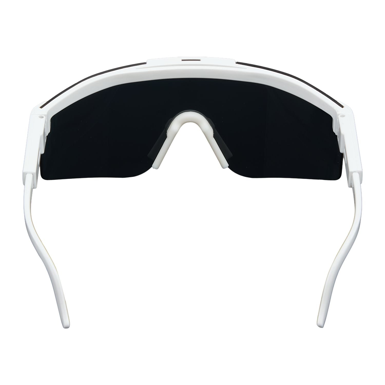 Back view of White August Recycled Blade Sport Sunglasses