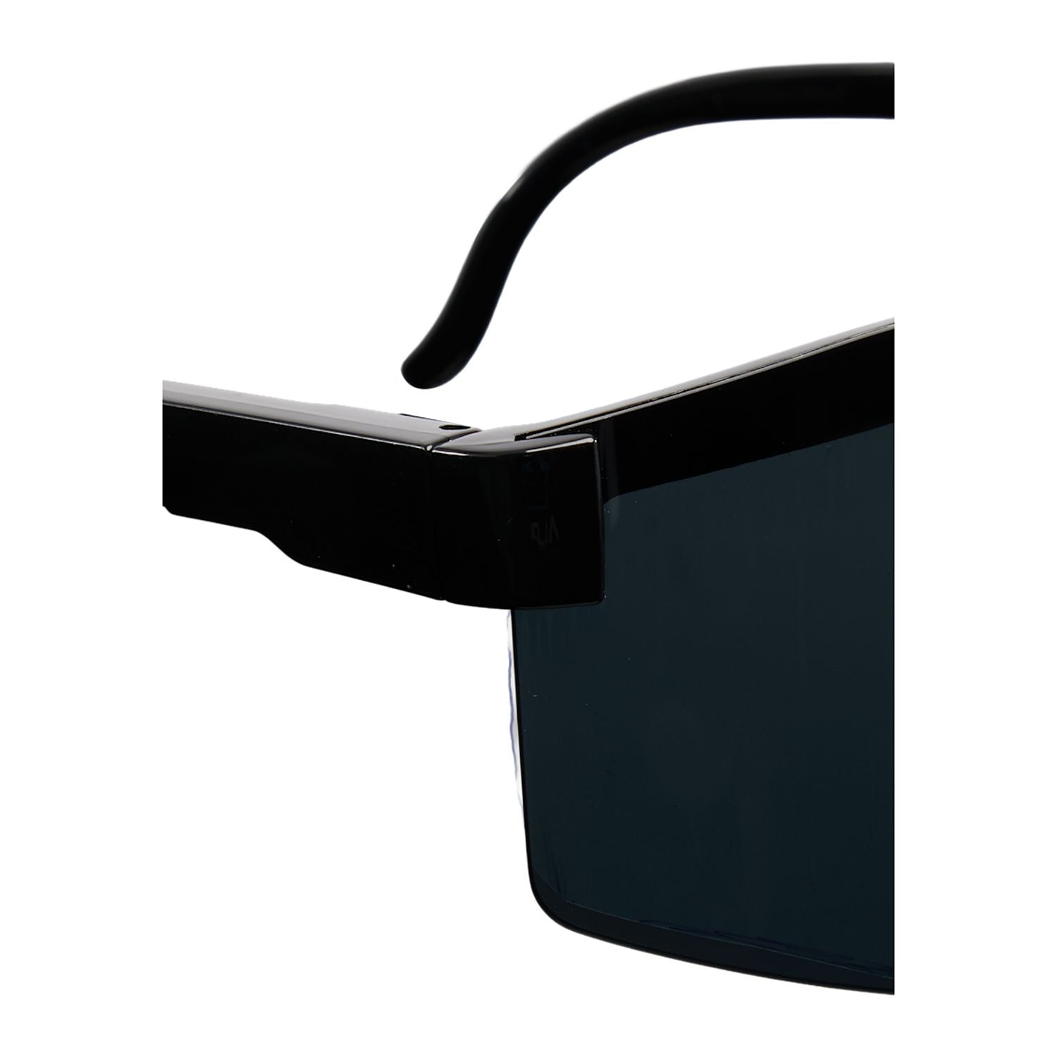 Close up of hinge on August Recycled Blade Sport Sunglasses