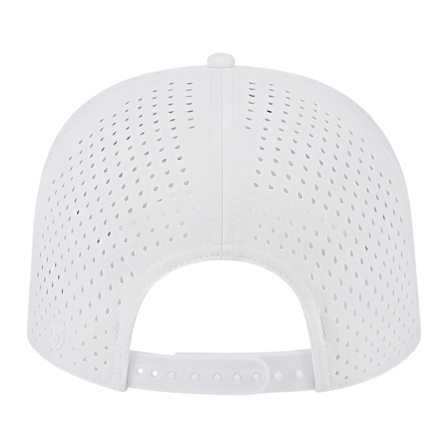 Back of Cap America Premium Water-Resistant Perforated Cap - White