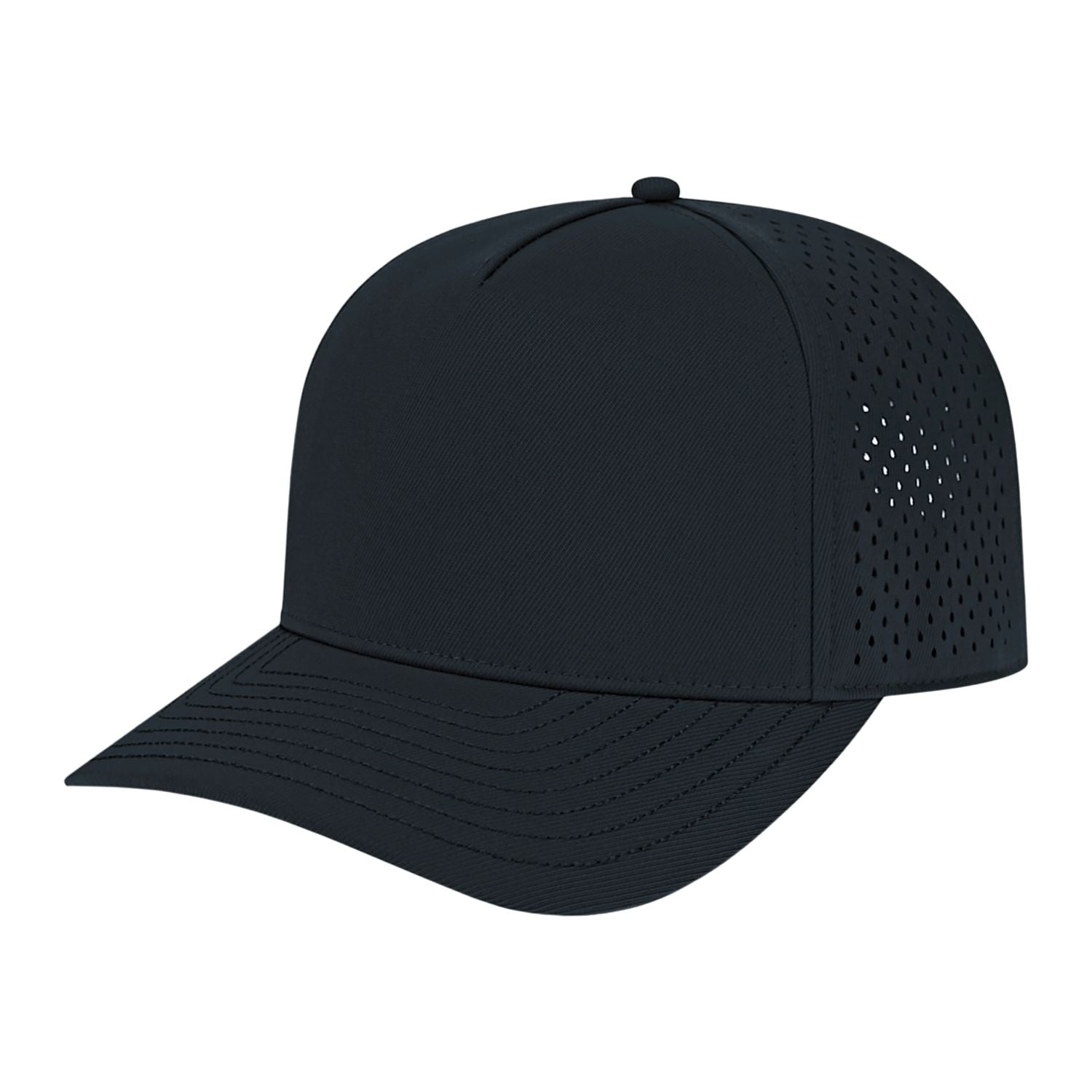 Cap America Premium Water-Resistant Perforated Cap - Black