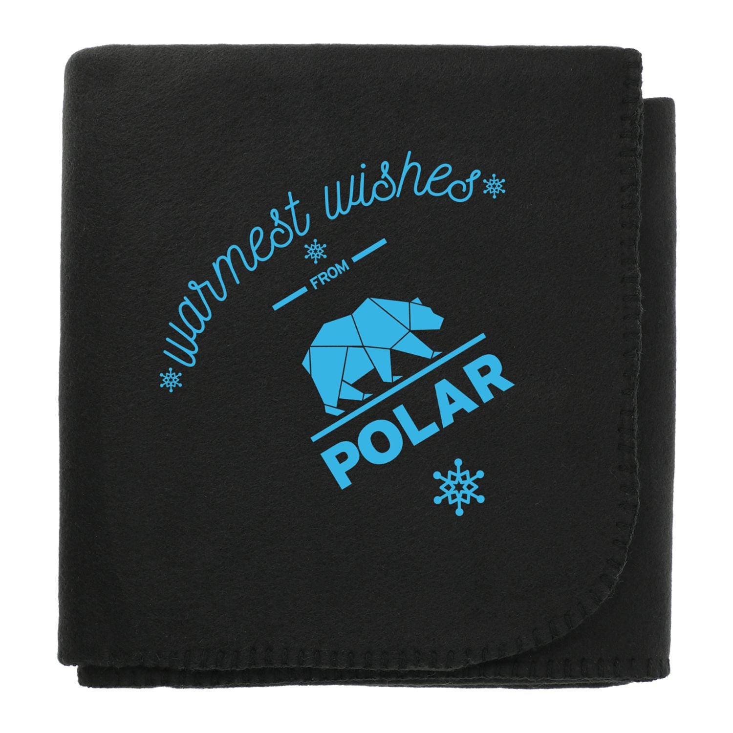 Black 100% Recycled PET Fleece Blanket