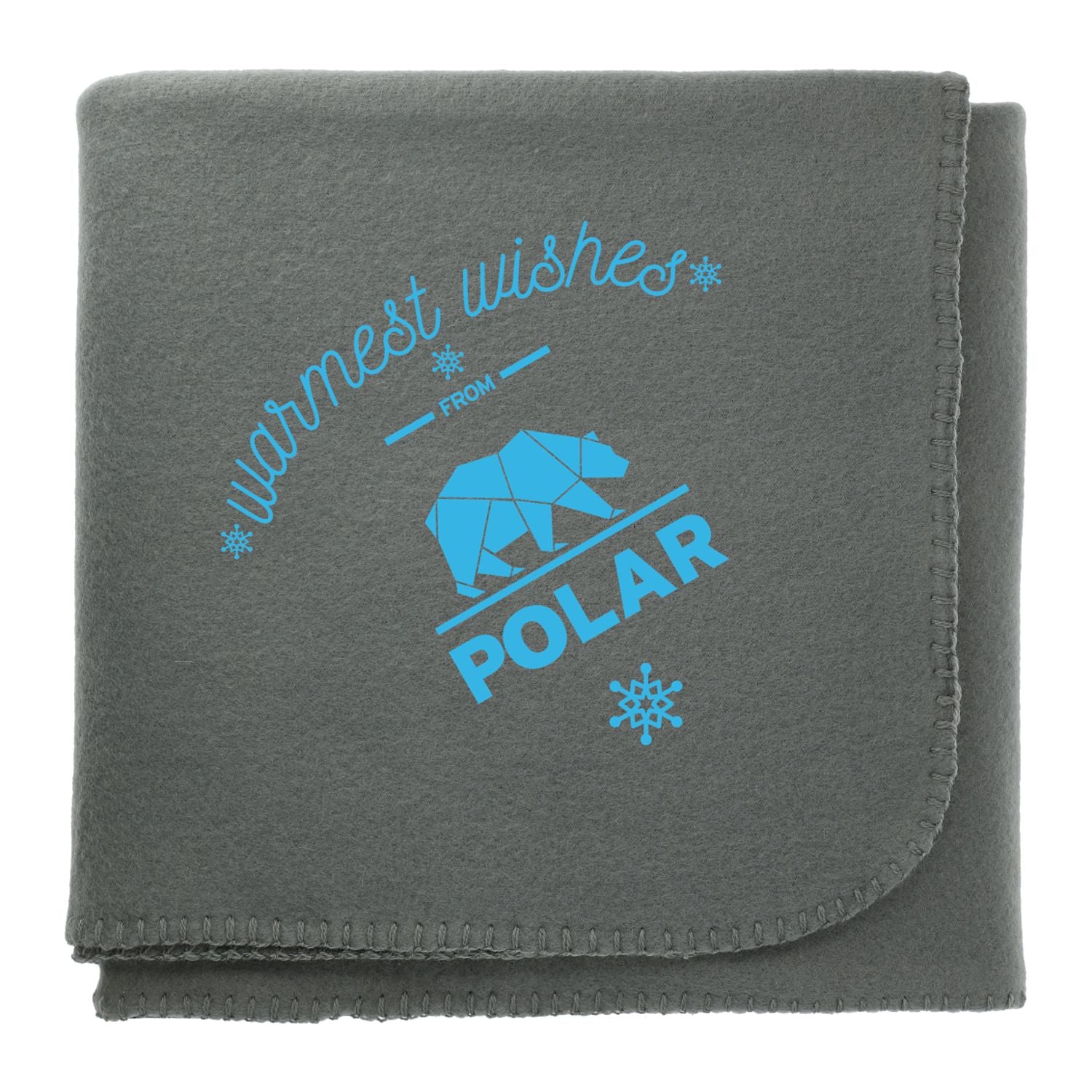 Gray 100% Recycled PET Fleece Blanket