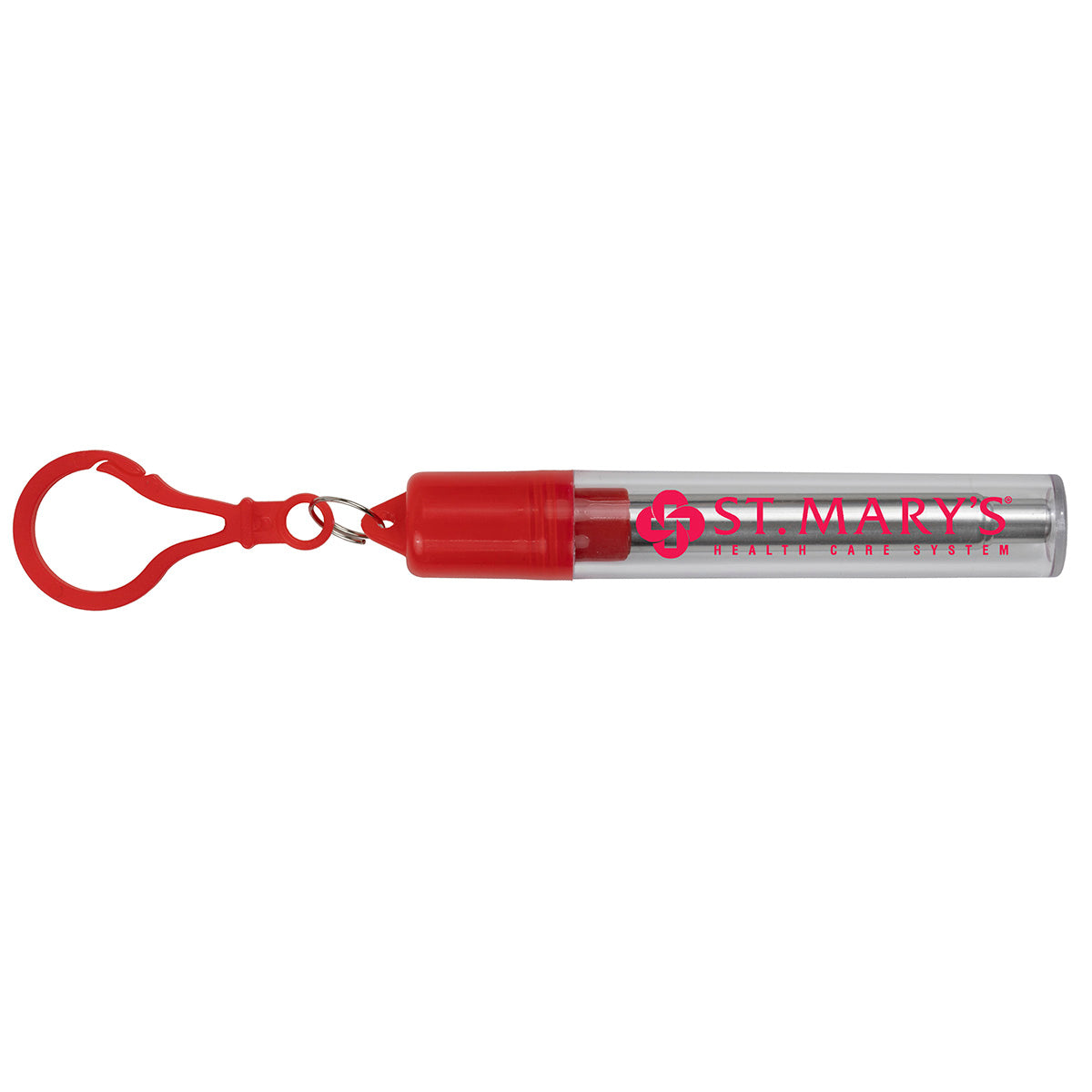 Red 8" Reusable Stainless Steel Straw