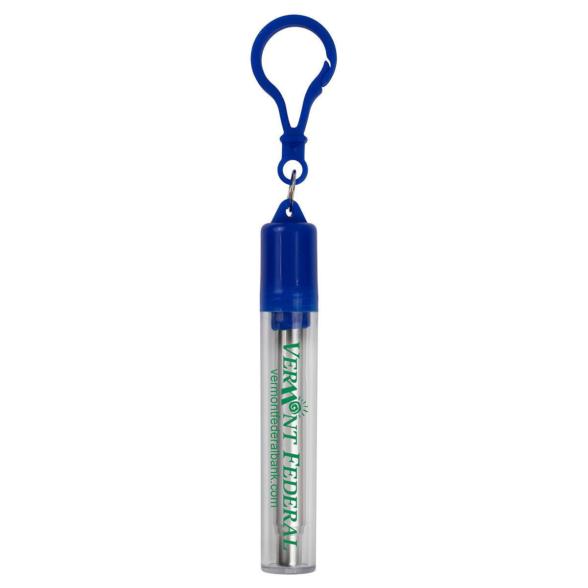 Blue 8" Reusable Stainless Steel Straw