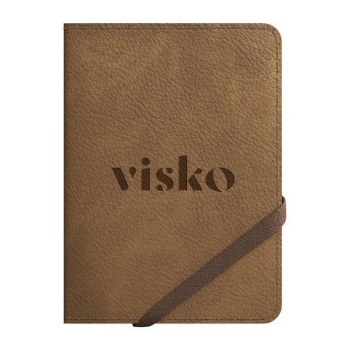 Cognac Old money passport holder with debossed logo on the front cover