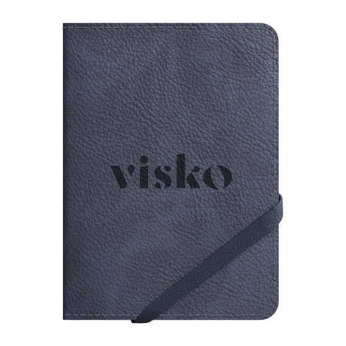 Navy Old money passport holder with debossed logo on the front cover