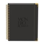 Black Luna A4 Hard Cover Spiral Journal with custom logo