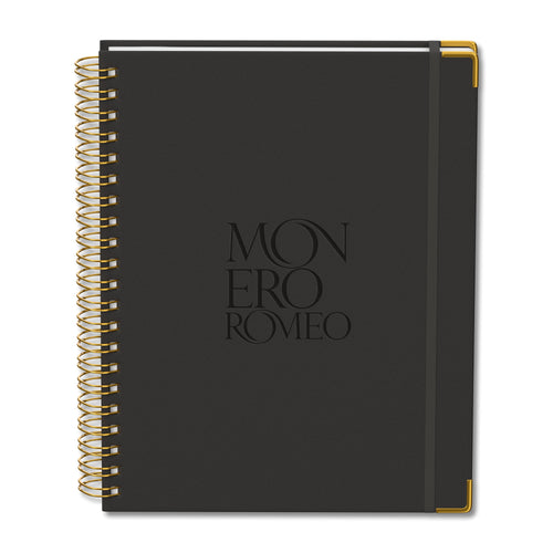 Black Luna A4 Hard Cover Spiral Journal with custom logo