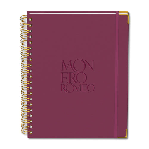 Berry Blossom Luna A4 Hard Cover Spiral Journal with Debossed Logo