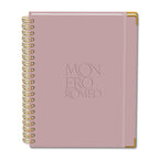 Rose Water Luna A4 Hard Cover Spiral Journal with debossed logo