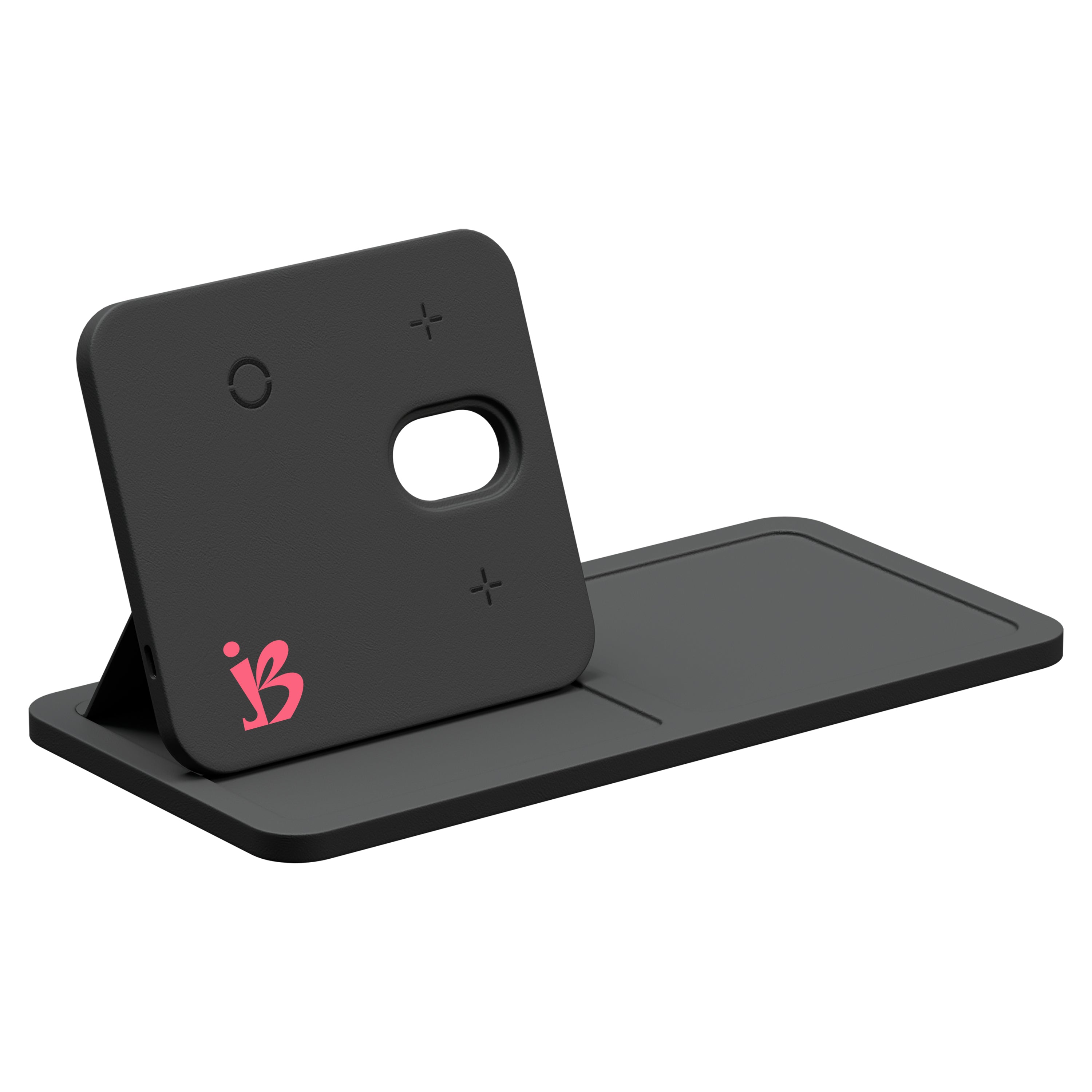 Bridge 3-in-1 Magnetic Charging Hub shown upright with a custom logo