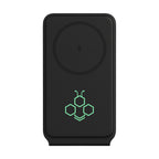 Black Grid 3-in-1 Magnetic Charging Stand shown with a custom logo