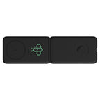Black Grid 3-in-1 Magnetic Charging Stand shown opened with a custom logo