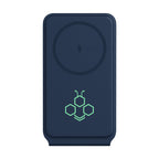 Navy Grid 3-in-1 Magnetic Charging Stand shown with a custom logo