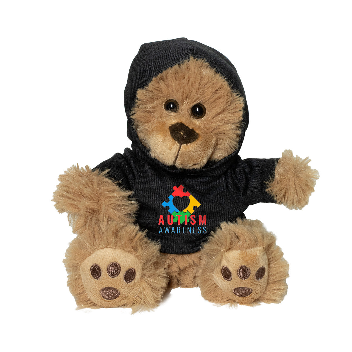 Ted T. 6" Plush Teddy Bear with Black Hoodie