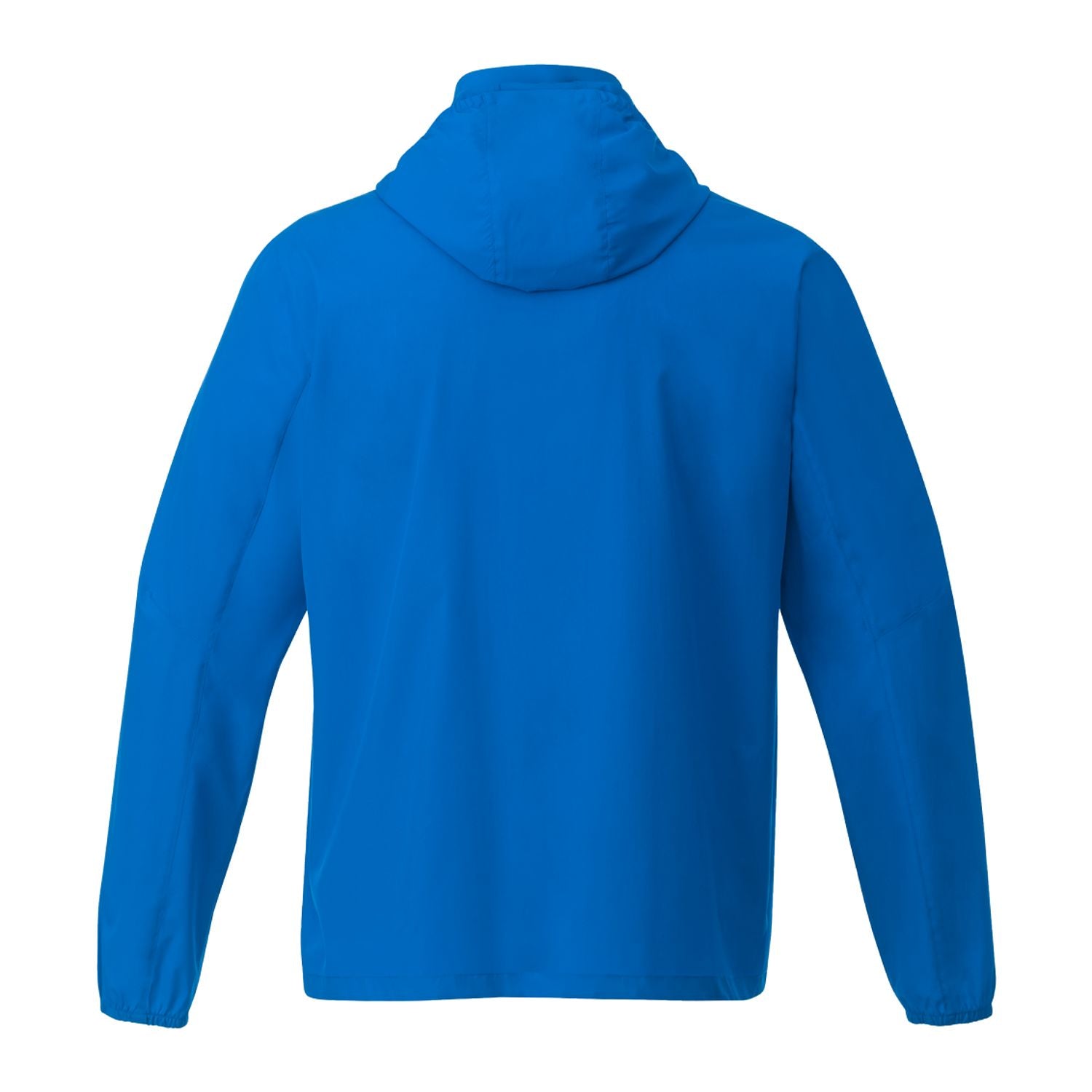 Blue jacket with a hood on a white background